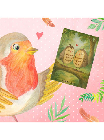 Mr. & Mrs. Panda Glückwunschkarte Eulen Liebe Design ohne Spruch in Weiß