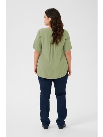KAFFE curve Kurzarm-Bluse KCami Regular fit in Oil Green