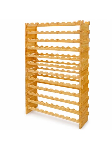 relaxdays Weinregal in Natur - (B)85 x (H)159 x (T)25,5 cm