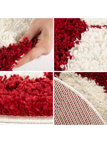 KADIMA DESIGN Teppich Kinder Hochflor Fußball Motiv Polypropylen Kinderzimmer in Rot