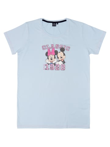Disney Disney Minnie Mouse Nachthemd Schlafshirt Pyjama Kurzarm in blau