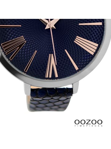 Oozoo Analog-Armbanduhr Oozoo Timepieces blau extra groß (ca. 48mm)