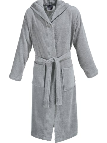 Erwin Müller Frottier Unisex-Bademantel mit Kapuze Heidelberg in hellgrau