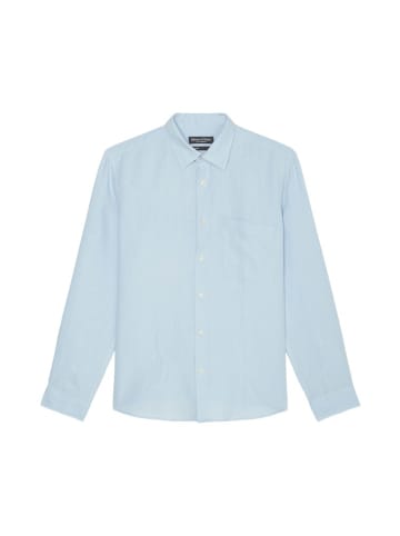 Marc O'Polo Kent collar, long sleeves, one rectangular chest pocket, linen style in Blau