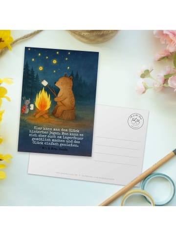 Mr. & Mrs. Panda Grußkarte Bär & Marienkäfer Lagerfeuer Design m... in Weiß