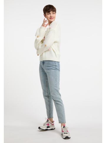 myMo Damen Strickpullover in Wollweiss