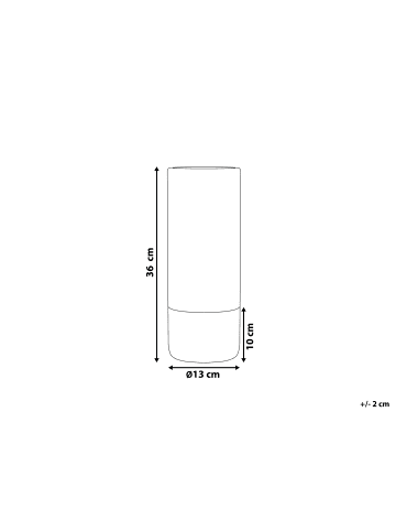 Beliani Blumenvase GELIDA in Weiß/Gold - (W) 13 x (H) 36 x (L) 13 cm