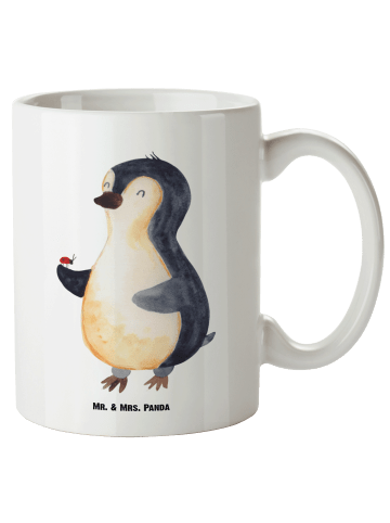 Mr. & Mrs. Panda XL Tasse Pinguin Marienkäfer ohne Spruch in Weiß