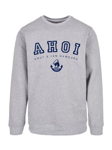 F4NT4STIC Sweatshirt Herren Sweatshirt Ahoi Knut & Jan Hamburg in grau meliert