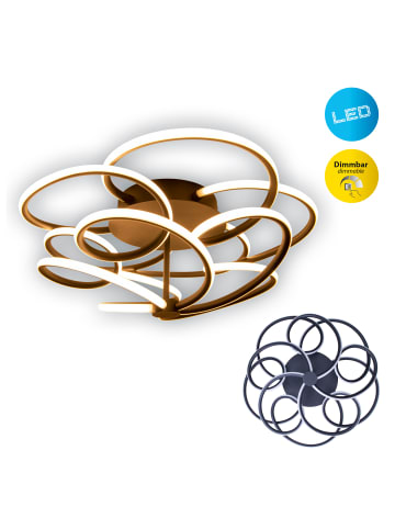 näve LED Deckenleuchte "RIZADO" in schwarz - (L)57 cm x (B)57 cm x (H)20 cm - EEK F