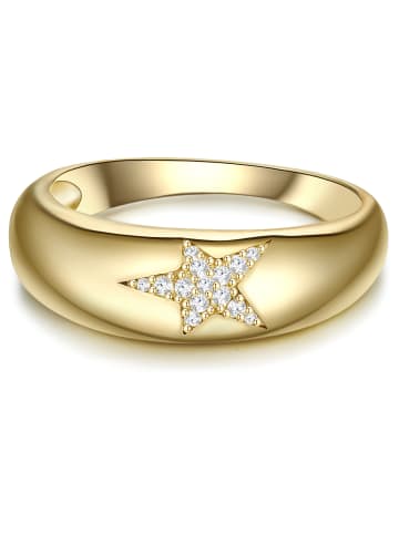 Glanzstücke München Ring Stern aus Sterling Silber mit Zirkonia in gelbgold