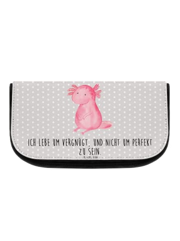 Mr. & Mrs. Panda Kulturbeutel Axolotl Niedlich mit Spruch in Grau Pastell