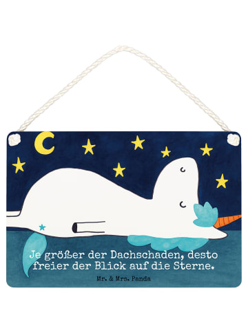 Mr. & Mrs. Panda Deko Schild Einhorn Sternenhimmel Design mit Sp... in Weiß