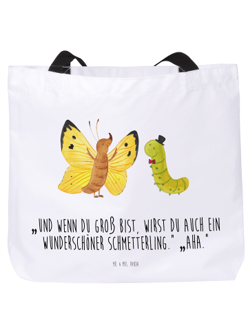 Mr. & Mrs. Panda Tote Bag Raupe Schmetterling mit Spruch in Weiß