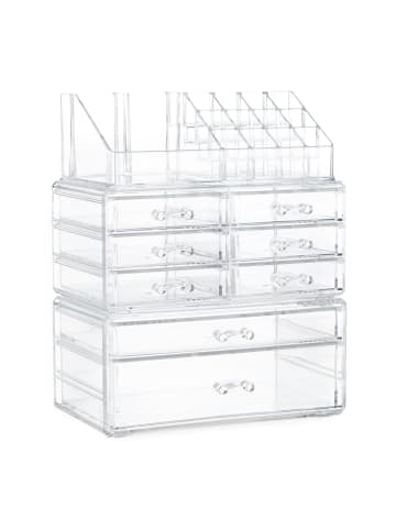relaxdays 2x Makeup-Organizer in Transparent
