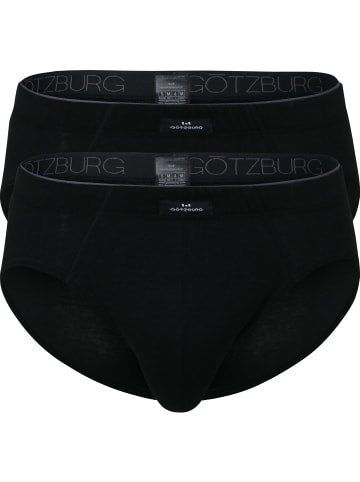 Götzburg Baumwolle, Single-Jersey Slip 2er-Pack in schwarz