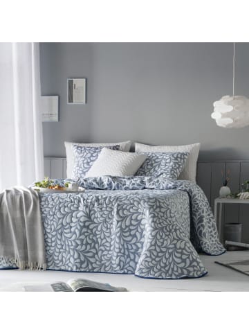 Erwin Müller Jacquard, Baumwollmischung Tagesdecke in blau