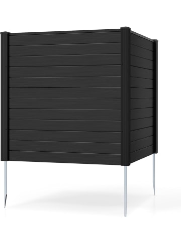 COSTWAY 2 tlg. Gartenzaun 123 x 123 cm in Schwarz