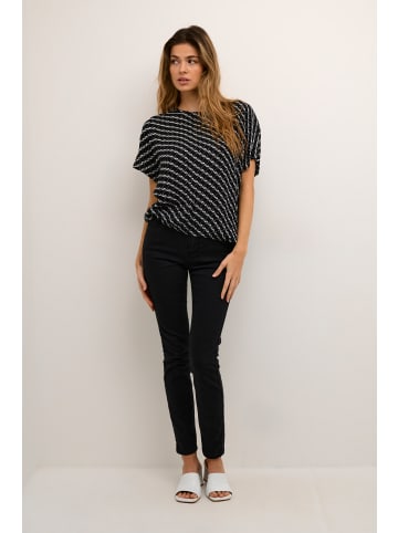 Kaffe Ärmellose Bluse KAmarita in Black/Chalk Graphic Print