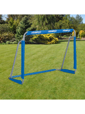 relaxdays Fußballtor in Grau/Blau - (B)152 x (H)110 x (T)74 cm