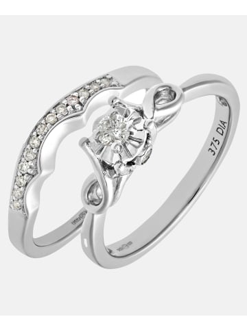 Diamant L'éternel Ring aus 375 Weißgold mit 0.15 Karat Diamant
