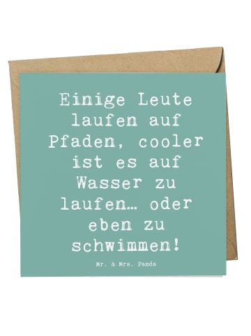 Mr. & Mrs. Panda Grußkarte Spruch Schwimmen Pfade mit Spruch in Meeresbrise