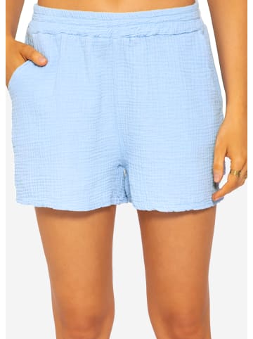 SASSYCLASSY Musselin Shorts in Hellblau