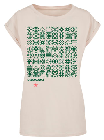 F4NT4STIC T-Shirt Muster Grün Symbole in Whitesand