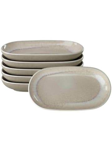 like. by Villeroy & Boch 6er Set Servierplatten Perlemor Sand 23 x 12,4 cm beige in beige