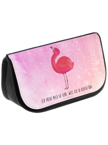 Mr. & Mrs. Panda kosmetiktäschchen Flamingo Stolz mit Spruch in Aquarell Pink