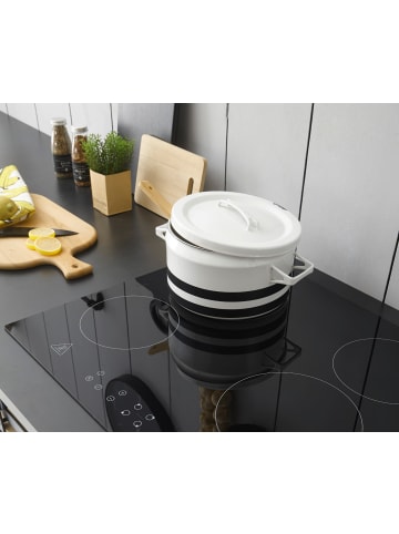 Furn.Design Küchen-Set weiß Pinie, anthrazit Set 3-teilig, Küchenschränke im Landhaus-Stil