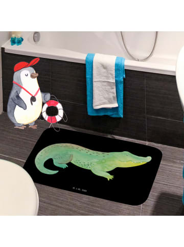 Mr. & Mrs. Panda Badematte Krokodil ohne Spruch in Schwarz