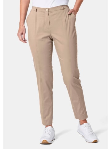 GOLDNER Sportive Hose Carla aus trageangenehmen Satin in beige