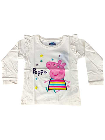 Peppa Pig Langarmshirt Peppa Pig mit Rüschen in Creme