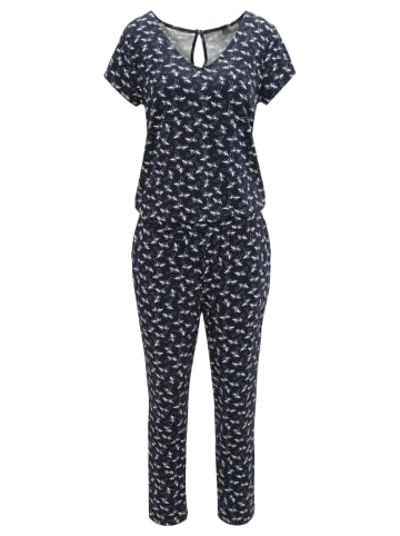 Aniston SELECTED Jumpsuit in dunkelblau-weiß