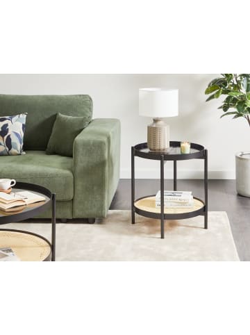 Beliani Beistelltisch RENO in Schwarz/Braun - (W) 50 x (H) 55 x (L) 50 cm