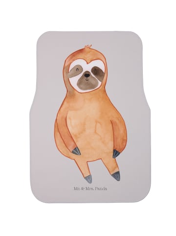 Mr. & Mrs. Panda Fußmatte Fürs Auto Faultier Zufrieden ohne Spruch in Grau Pastell