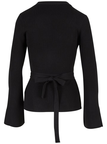 Urban Classics Urban Classics Damen Ladies Rib Knit Wrapped Cardigan in black