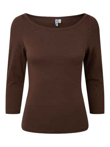 Pieces Oberteil mit 3/4-Ärmeln in Hot Fudge