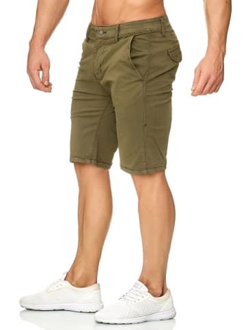Max Men Chino Shorts Capri 3/4 Hose Stretch Bermuda Sommer in Olive