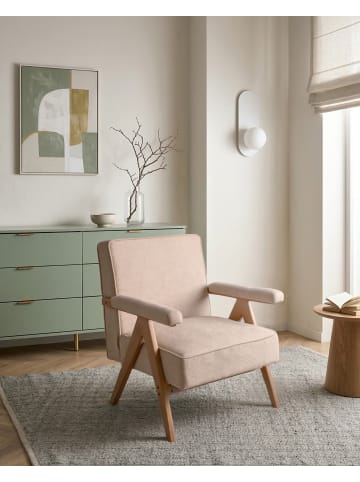 Beliani Sessel EVJE in Beige/Braun - (W) 70 x (H) 81 x (L) 72 cm