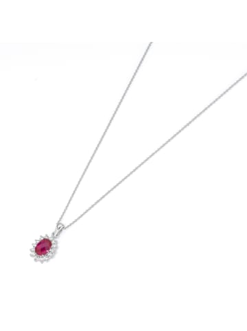 Smart Jewel Kette Mit Anhänger Farbstein Und Zirkonia in Rot