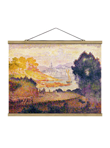 WALLART Stoffbild - Henri E. Cross - Aussicht auf Menton in Bunt