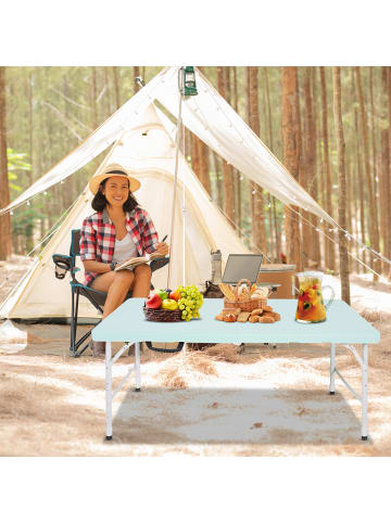 ABRIHOME Gartentisch in Blau 25 cm höhenverstellbar 135 kg Tragkraft für Camping