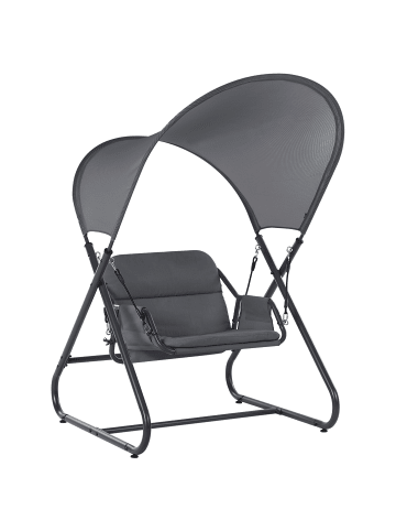 Beliani Gartenschaukel SOLAGNA in Grau - (W) 114 x (H) 182 x (L) 117 cm