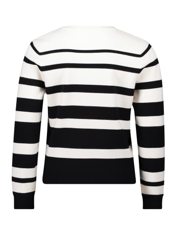 BETTY & CO Strickpullover mit Streifen in Schwarz/Weiß