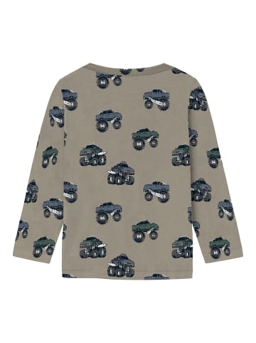 name it 2er-SET Langarmshirt mit Fahrzeug-Motiven All-Over-Print in Beige-2
