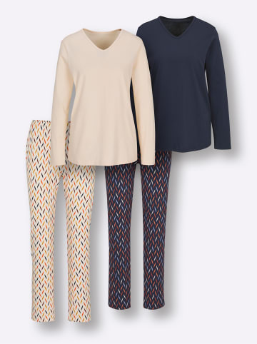 WITT WEIDEN Schlafanzüge in marine + elfenbein