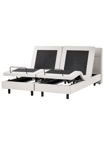 Beliani Doppelbett VICEROY in Beige/Schwarz - (W) 180 x (H) 120 x (L) 216 cm