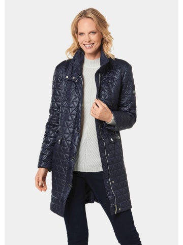 GOLDNER Steppmantel mit geknöpftem Stehkragen in marine